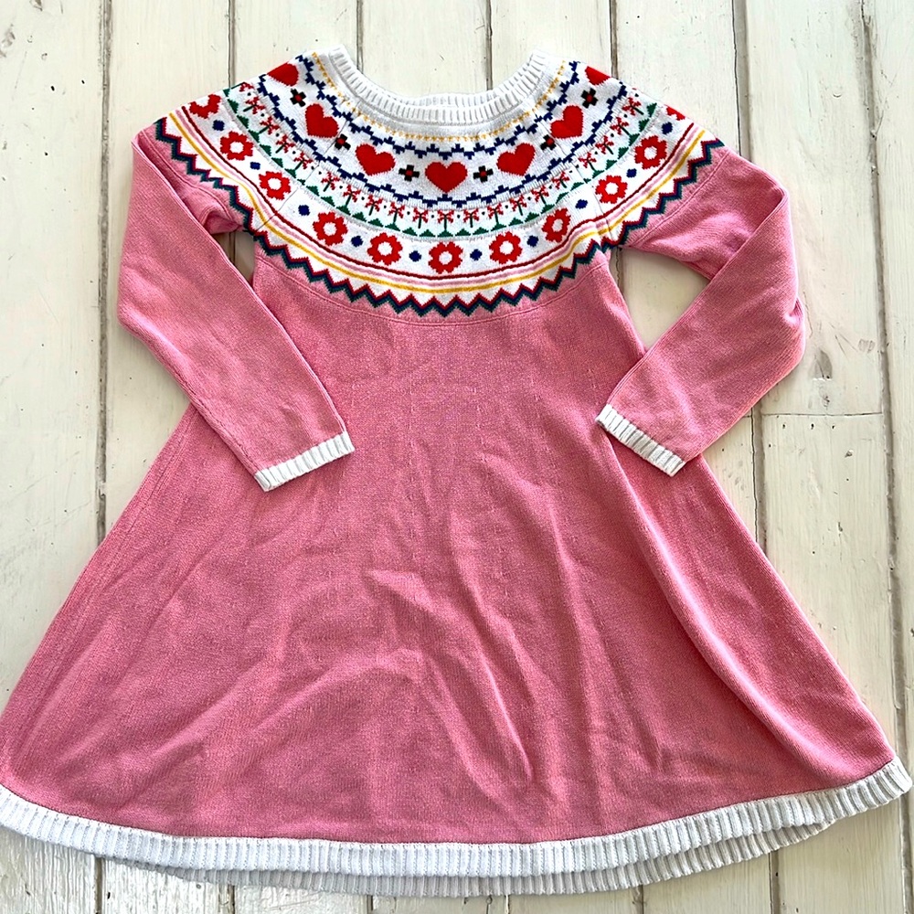 Hanna Andersson Fair Isle Sweater Dress 130 / 8